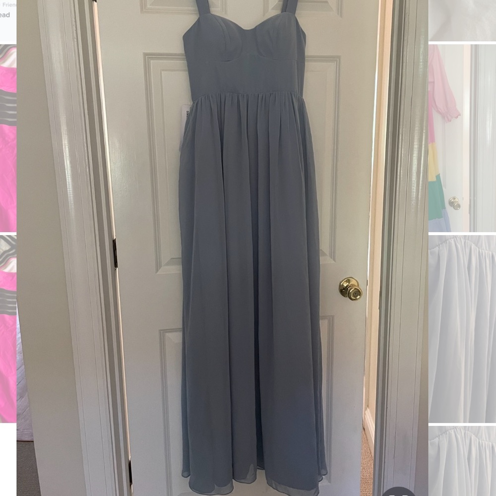 SUPER CUTE AZAZIE DUSTY BLUE MAXI DRESS